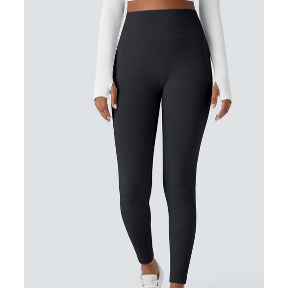 Halara Black Seamless Flow Textured Detail Scrunch Butt Lifting Leggings XS - Picture 13 of 13